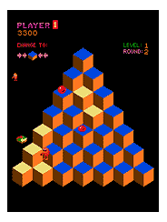 'Q*bert', pantalla del arcade original de 1982